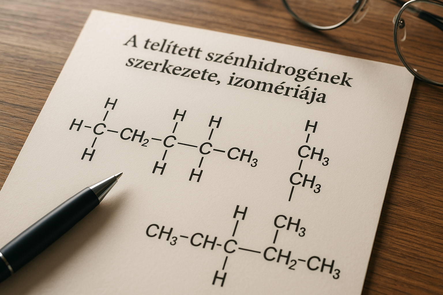 A telített szénhidrogének szerkezete, izomériája