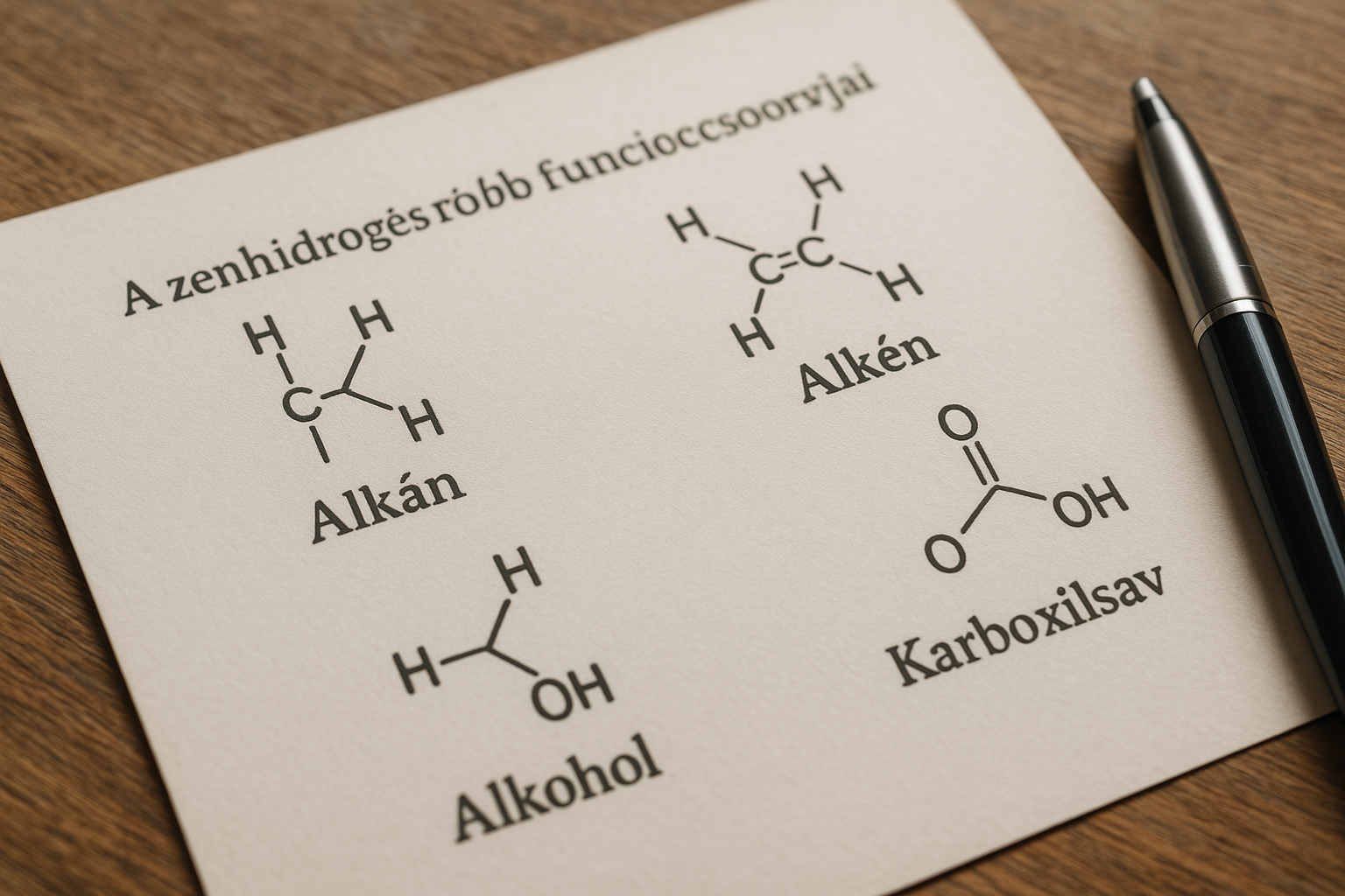 A szénhidrogének főbb funkciós csoportjai
